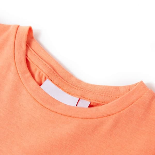 T-shirt med formade ärmar för barn neon orange 116