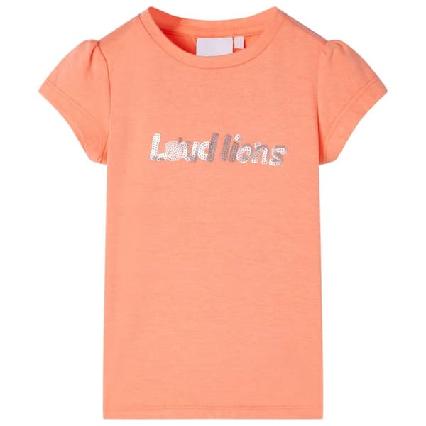 T-shirt med formade ärmar för barn neon orange 116