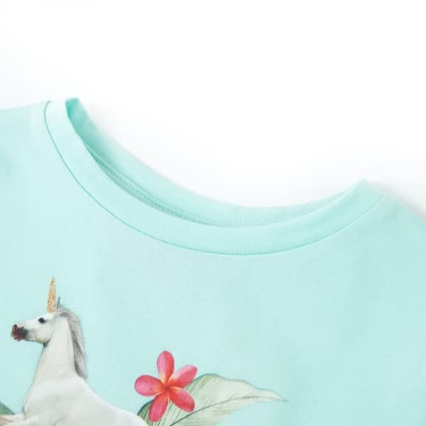 T-shirt med korta ärmar för barn ljus aqua 92