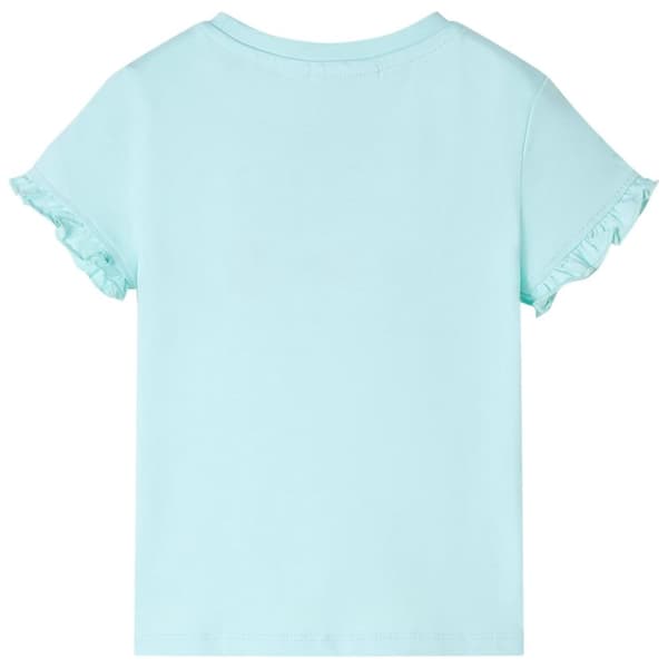 T-shirt med korta ärmar för barn ljus aqua 92