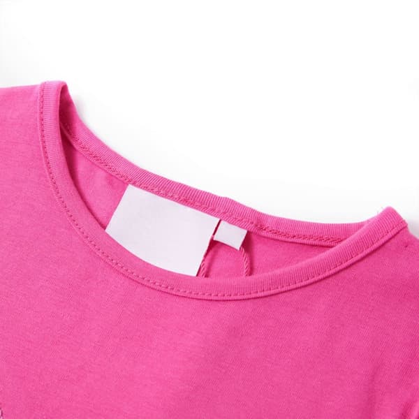 T-shirt med formade ärmar för barn mörkrosa 116
