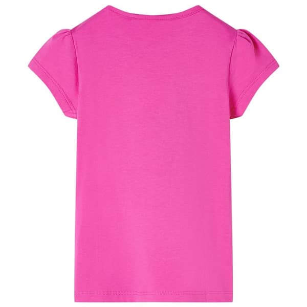 T-shirt med formade ärmar för barn mörkrosa 116