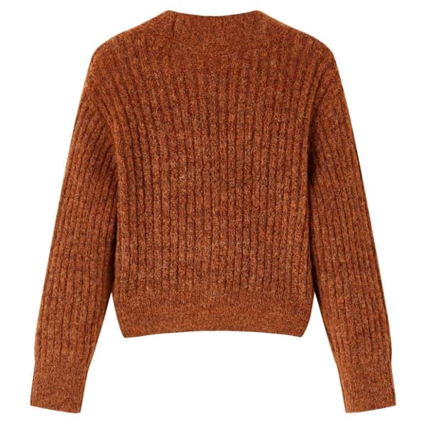 Strikket cardigan til børn str. 104 cognacfarvet