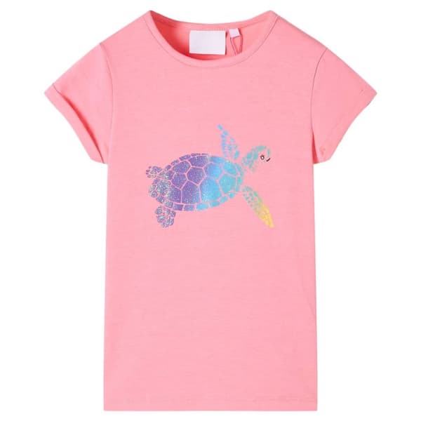 T-shirt för barn stark rosa 92