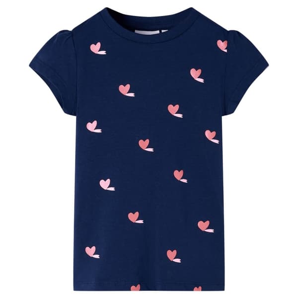 T-shirt för barn marinblå 128