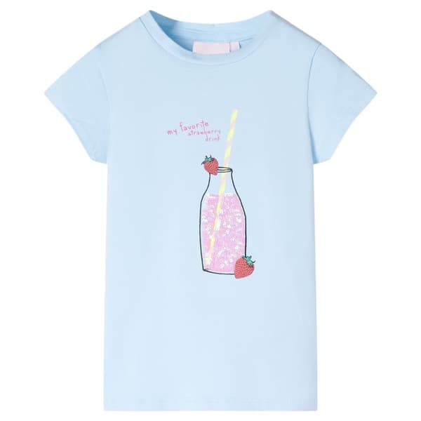 T-shirt til børn str. 116 lyseblå