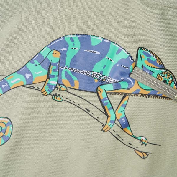 T-shirt med korta ärmar för barn ljus khaki 92