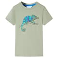 Miniatyrbillede 1 af 7: Kortærmet T-shirt til børn str. 116 lys kakifarve
