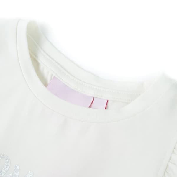 T-shirt med volangärmar för barn vit 104