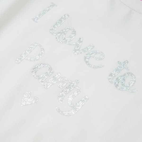 T-shirt med volangärmar för barn vit 104