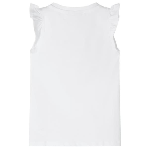 T-shirt med volangärmar för barn vit 104