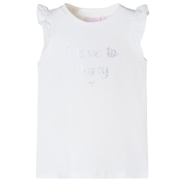 T-shirt med volangärmar för barn vit 104