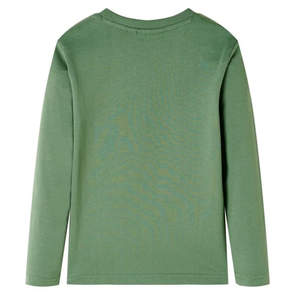 T-shirt med långa ärmar för barn ljus khaki 128