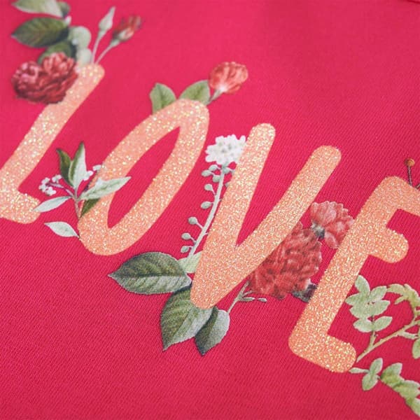 T-shirt med långa ärmar för barn stark rosa 140