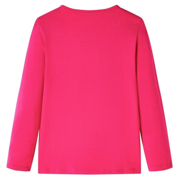 T-shirt med långa ärmar för barn stark rosa 140