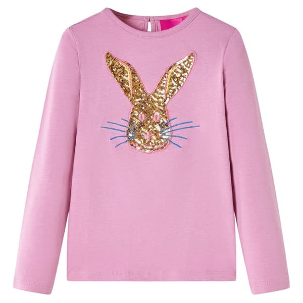 T-shirt med långa ärmar för barn ljus rosa 128