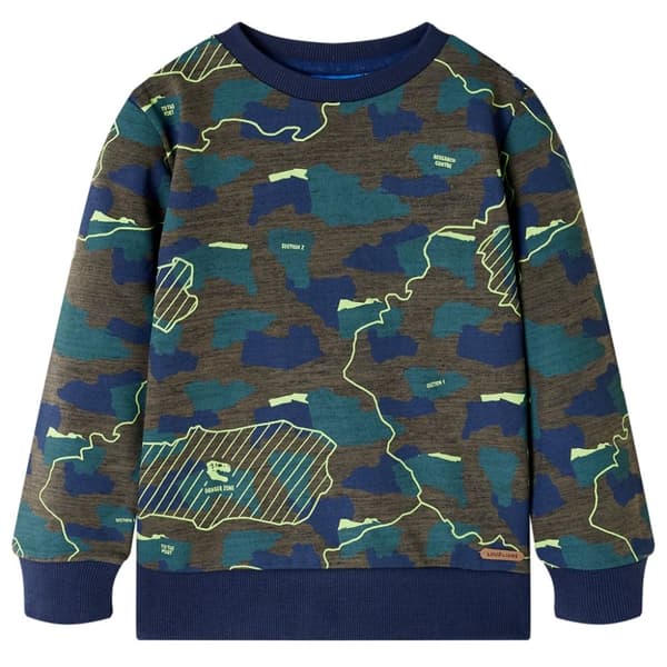 Tröja för barn mörk khaki melange 140