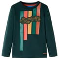Miniatyrbild 1 av 6: T-shirt med långa ärmar för barn mörkgrön 92