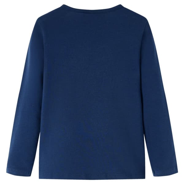 T-shirt med långa ärmar för barn marinblå 104