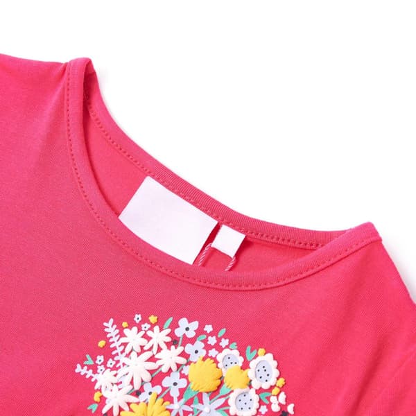 T-shirt för barn stark rosa 92