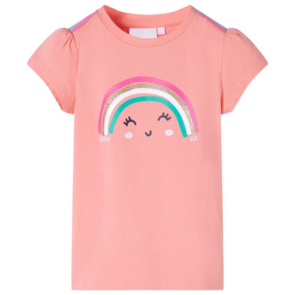 T-shirt för barn ljus korall 92
