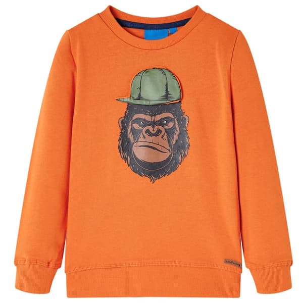 Tröja för barn mörk orange 140