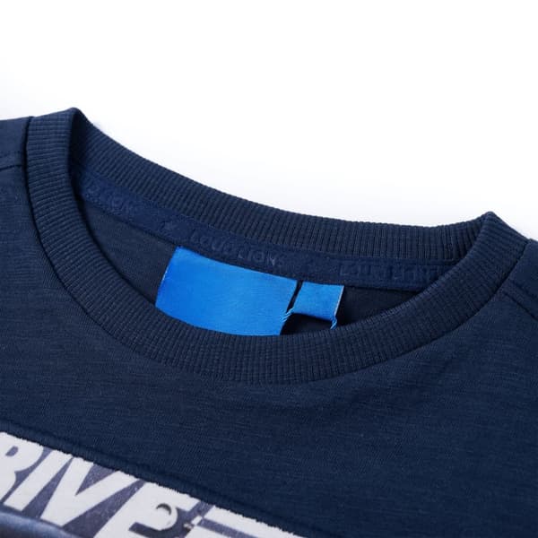 T-shirt med långa ärmar för barn marinblå melange 104