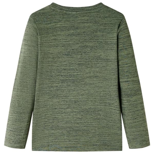 T-shirt med långa ärmar för barn khaki melange 140