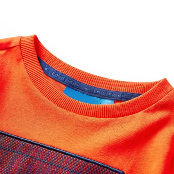 T-shirt med långa ärmar för barn stark orange 92