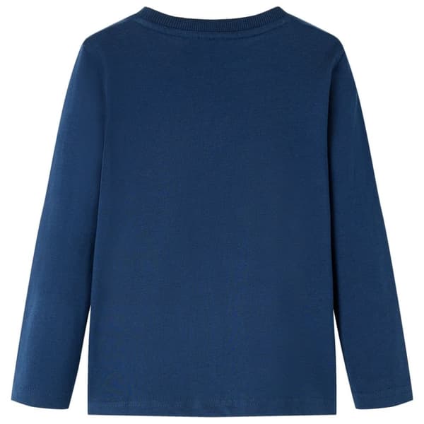 Langærmet T-shirt til børn str. 128 marineblå