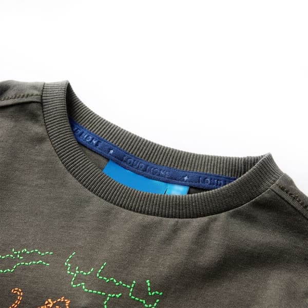 T-shirt med långa ärmar för barn khaki 92