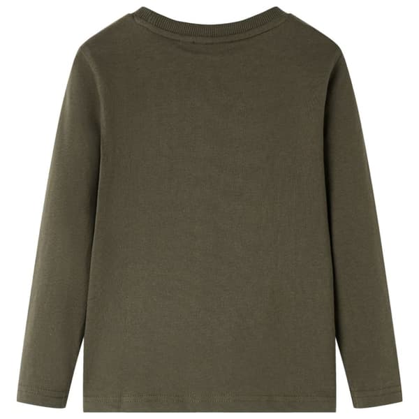 T-shirt med långa ärmar för barn khaki 92