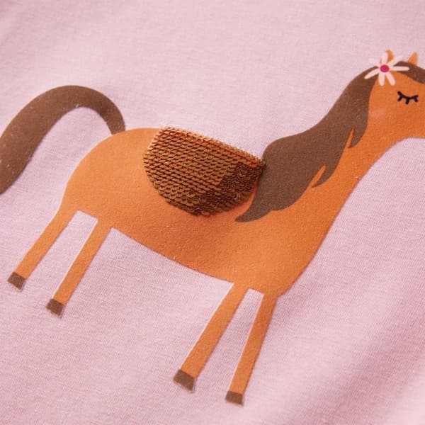 T-shirt med långa ärmar för barn ljus rosa 140