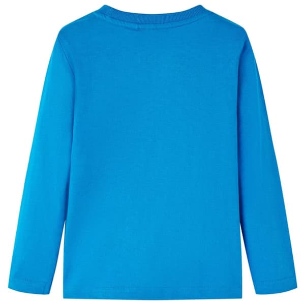 T-shirt med långa ärmar för barn koboltblå 116