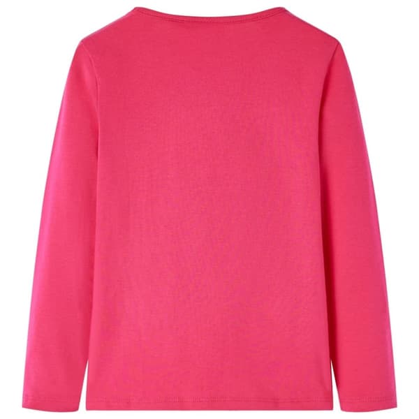 T-shirt med långa ärmar för barn stark rosa 104