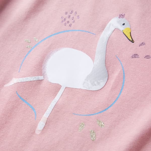 T-shirt med långa ärmar för barn ljusrosa 128