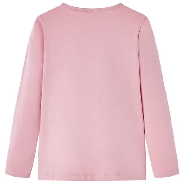 T-shirt med långa ärmar för barn ljusrosa 128