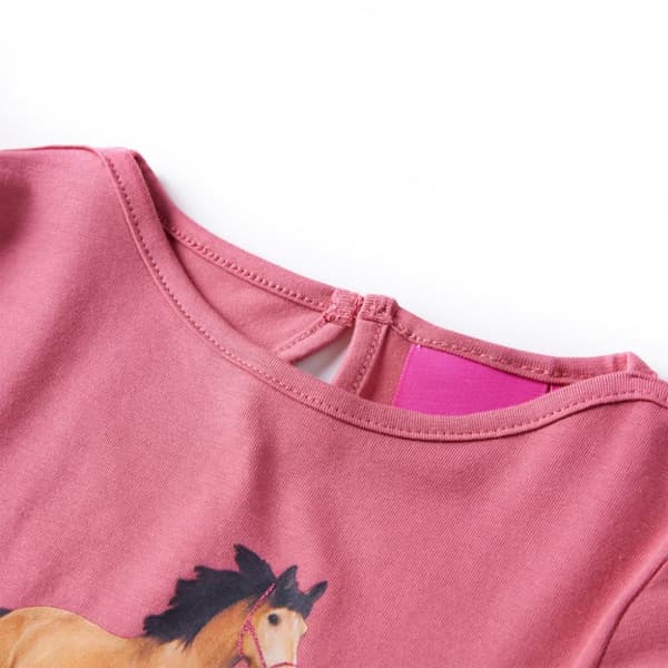 Langærmet T-shirt til børn str. 104 gammelrosa