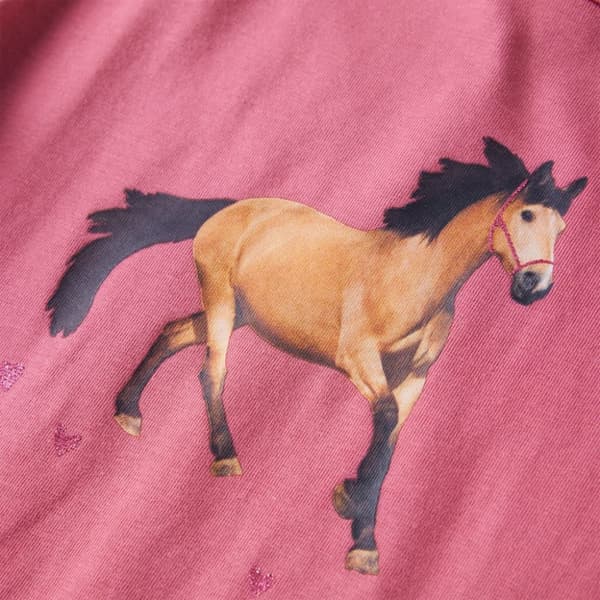 Langærmet T-shirt til børn str. 104 gammelrosa