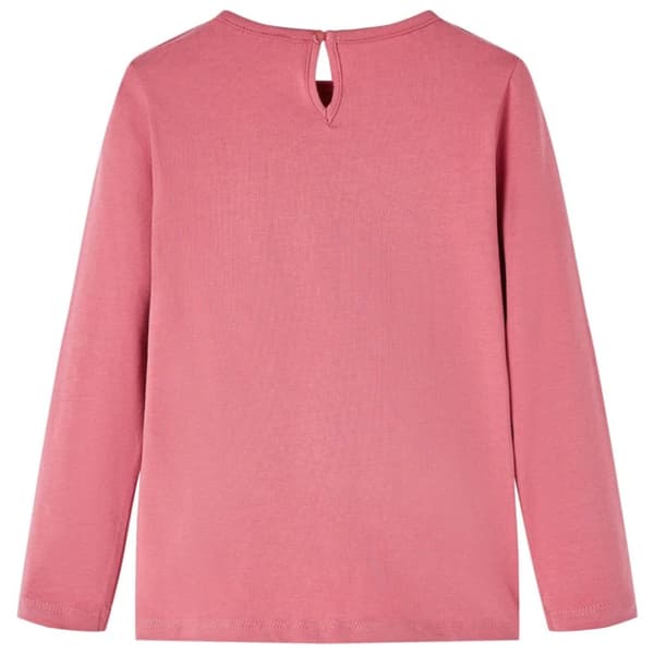 Langærmet T-shirt til børn str. 104 gammelrosa