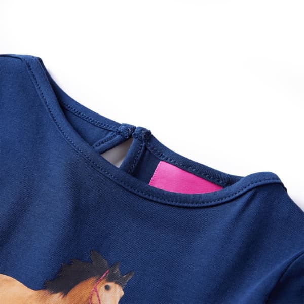 T-shirt med långa ärmar för barn marinblå 92