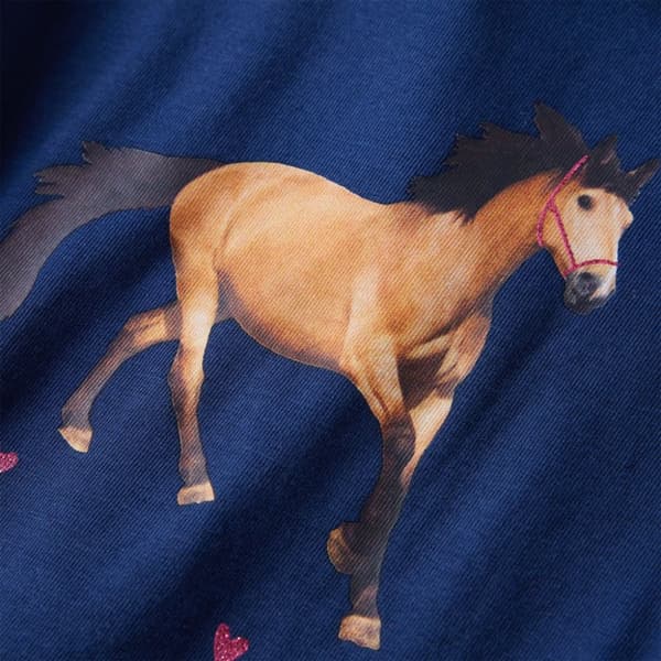 T-shirt med långa ärmar för barn marinblå 92
