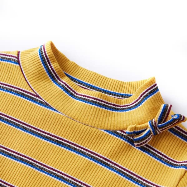 T-shirt med långa ärmar för barn ockra 128