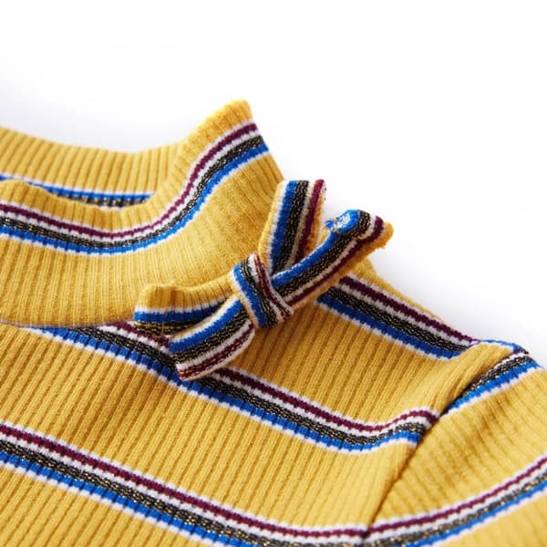 T-shirt med långa ärmar för barn ockra 128