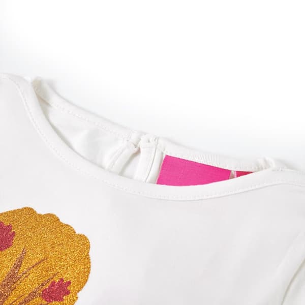 T-shirt med långa ärmar för barn ecru 140