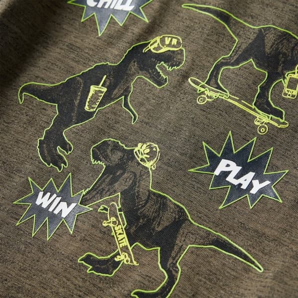 T-shirt med långa ärmar för barn khaki melange 128
