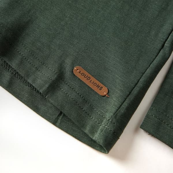 T-shirt med långa ärmar för barn mörkgrön 104