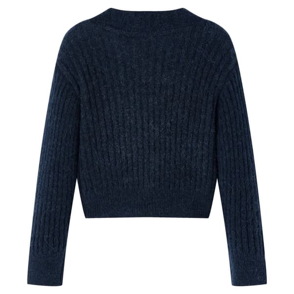Strikket cardigan til børn str. 92 marineblå