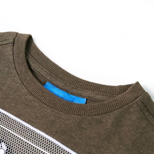 T-shirt med långa ärmar för barn khaki melange 140