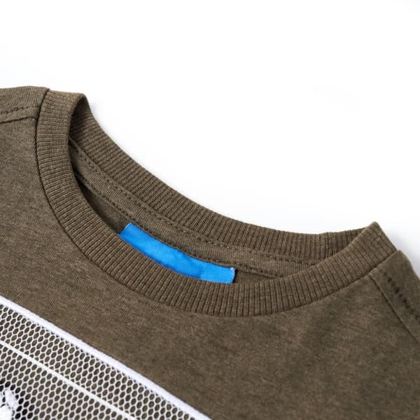 T-shirt med långa ärmar för barn khaki melange 116